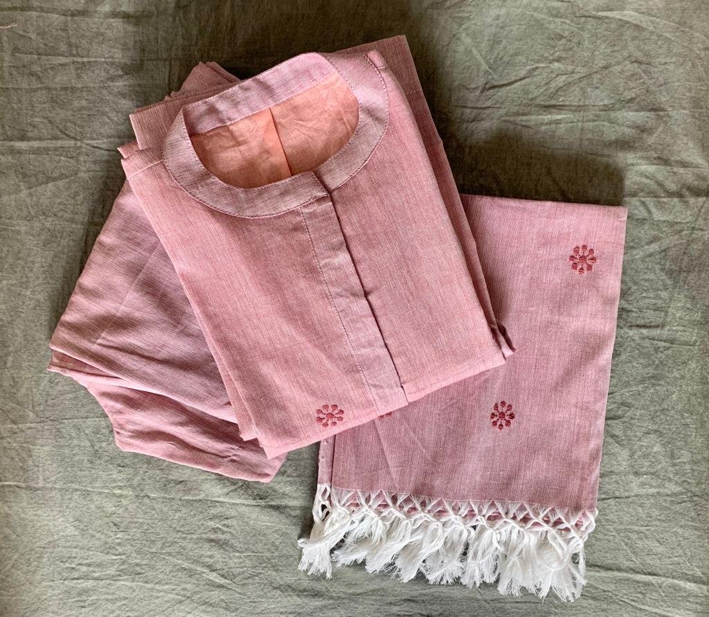 pink color cotton kurta